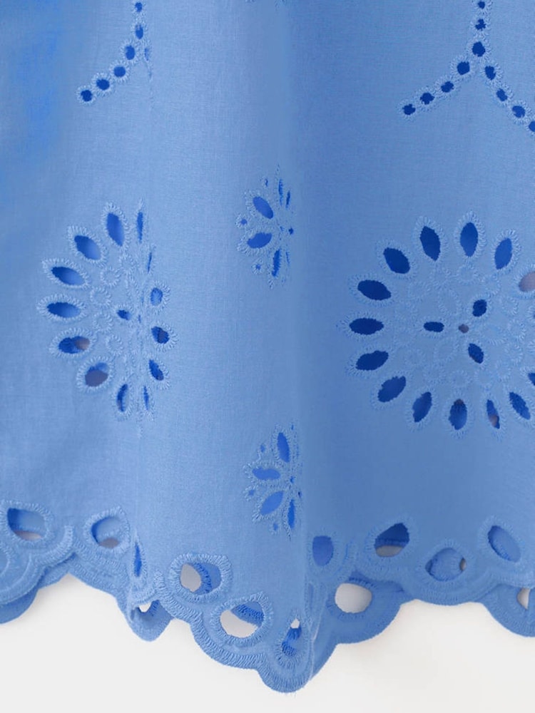 Mango Blue Broderie Blouse - Image 6 of 6