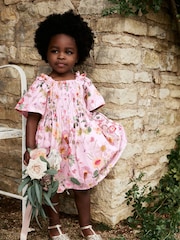 Pink Floral Printed Cotton Dress (3mths-8yrs) - Image 2 of 9