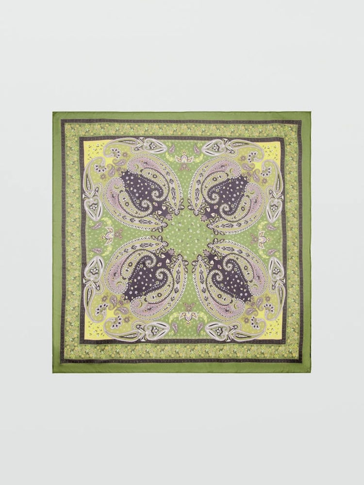 Mango Green Printed Neck Scarf - Image 2 of 3
