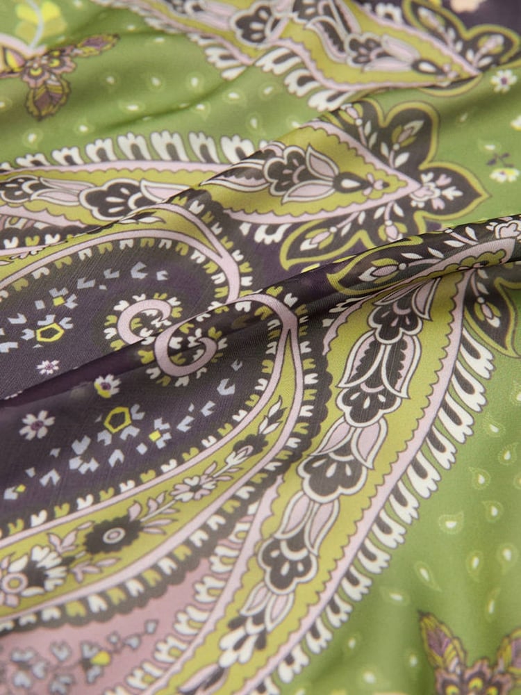 Mango Green Printed Neck Scarf - Image 3 of 3