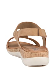 Pavers Tan Brown Comfort Beaded Wedge Sandals - Image 4 of 5
