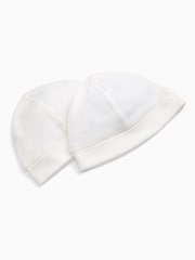 MORI White White Supersoft Baby Hats 2 Pack - Image 5 of 5