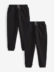 Black Slim Fit Joggers 2 Pack (3-16yrs) - Image 1 of 4