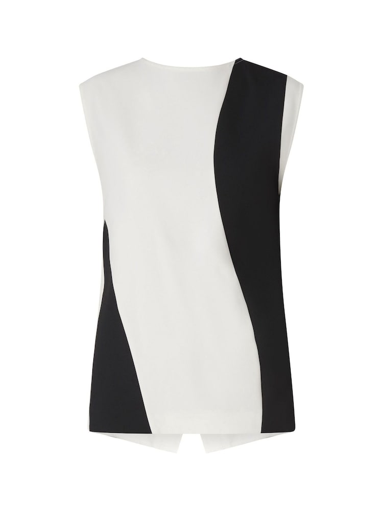 Calvin Klein White Abstract Blocking Top - Image 3 of 3