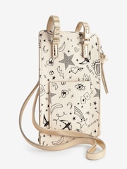 Rockett St George Ecru Cream Phone Holder Cross-Body Bag - Image 4 of 7