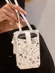Rockett St George Ecru Cream Phone Holder Cross-Body Bag - Image 7 of 7