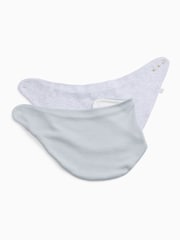 MORI Grey/Blue Stripe Supersoft Milk Bibs 2 Pack - Image 1 of 1