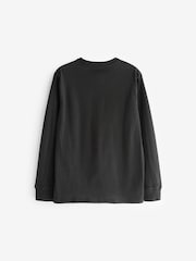 Vans Boys Long Sleeve 100% Cotton Logo Black T-Shirt - Image 2 of 3