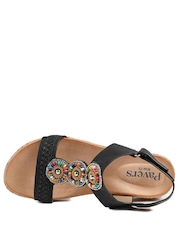 Pavers Black Comfort Beaded Wedge Sandals - Image 4 of 6