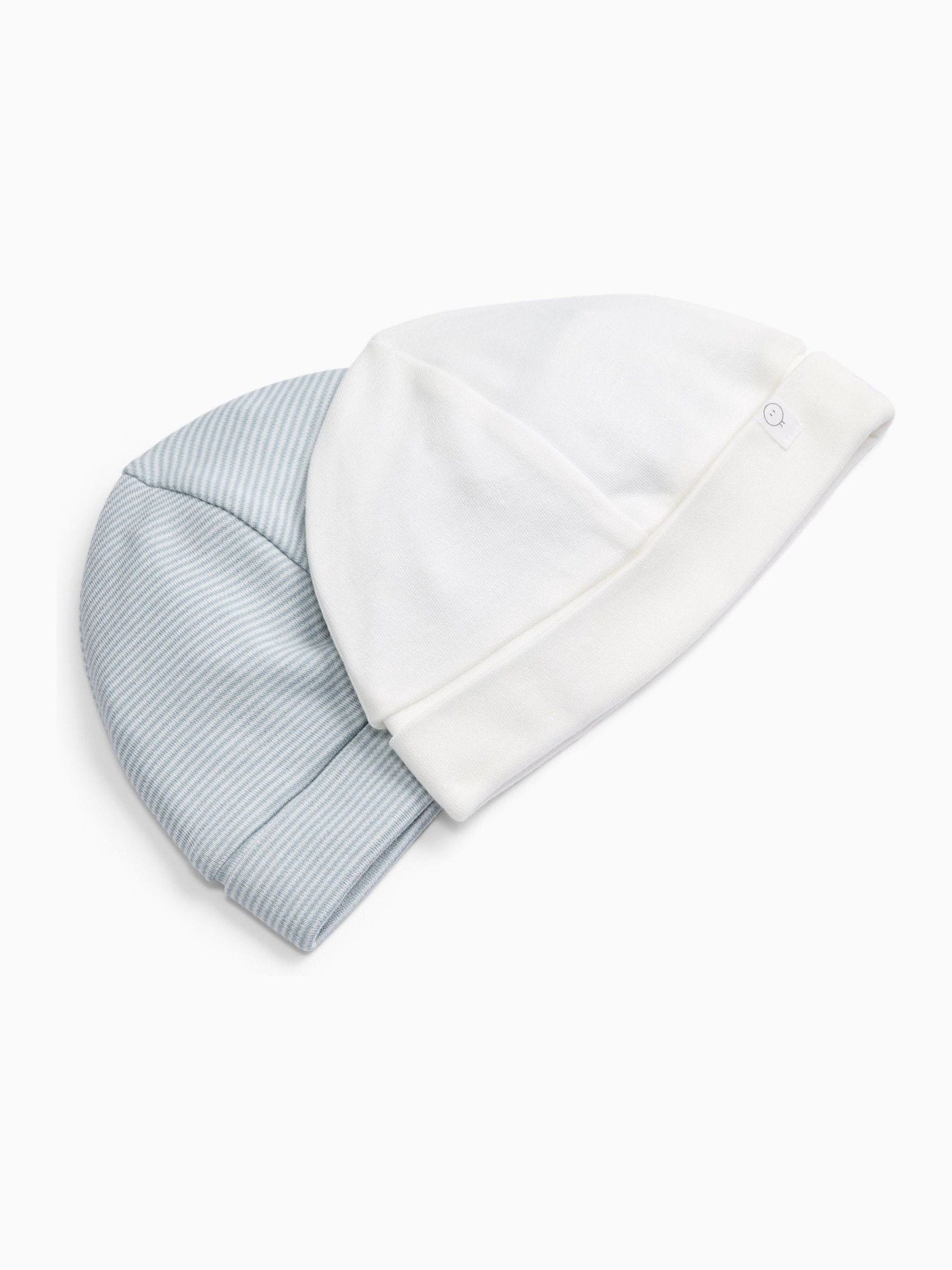MORI White Supersoft Baby Hats 2 Pack view 1