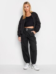 PixieGirl Petite Black Belted Cuffed Jogger Jeans - Image 2 of 3