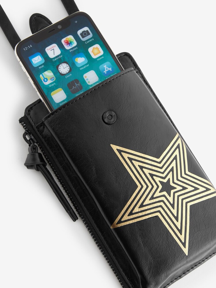 Buy Rockett St George Black Star Phone Holder Cross-Body Bag from