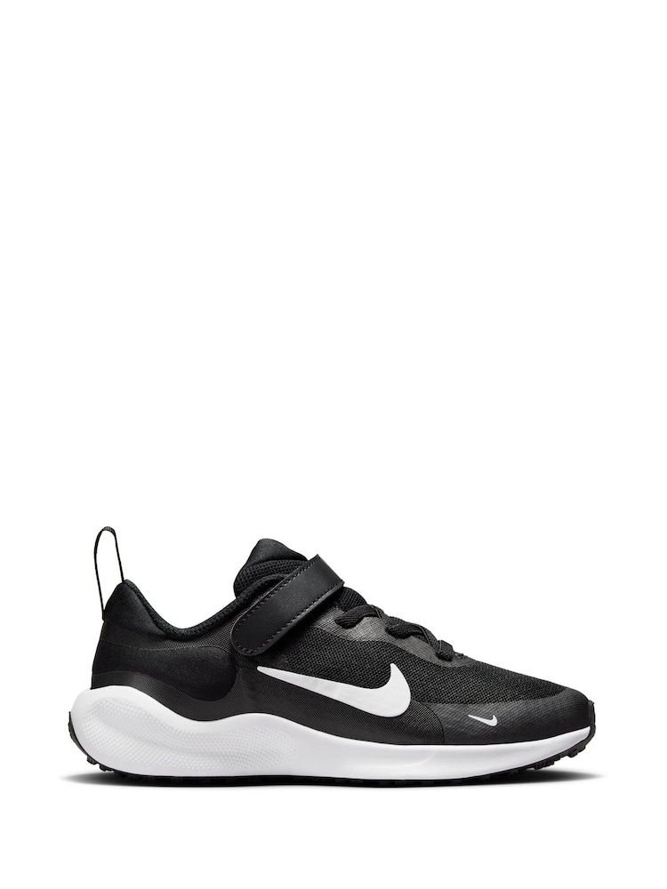 Nike Black/White Junior Revolution 7 Trainers - Image 1 of 12