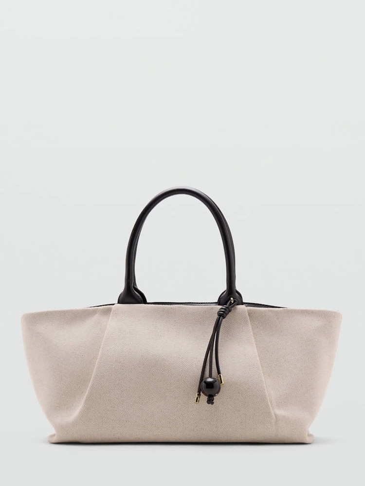 Mango Cream Elegant Top Handle Shoulder Bag - Image 1 of 5 Mango Cream Elegant Top Handle Shoulder Bag - Image 1 of 5