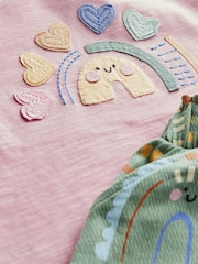 Pink Pastel Rainbow Sleeveless T-Shirt and Cargo Trousers Set (3mths-7yrs) - Image 3 of 3