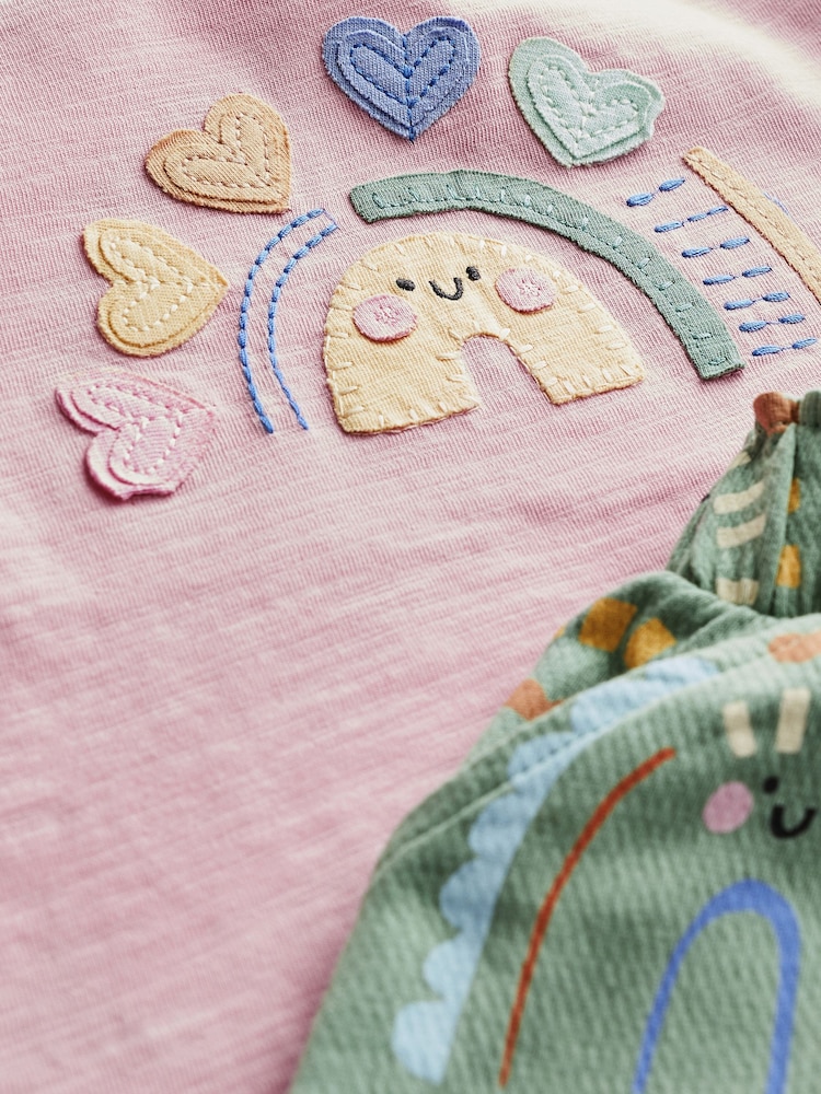 Pink Pastel Rainbow Sleeveless T-Shirt and Cargo Trousers Set (3mths-7yrs) - Image 3 of 3