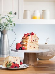 Kitchen Pantry White Marble Cake Stand - Image 1 of 4
