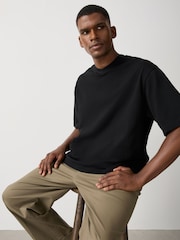 Black EDIT V-Neck Boxy Fit T-Shirt - Image 3 of 8