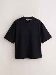 Black EDIT V-Neck Boxy Fit T-Shirt - Image 6 of 8