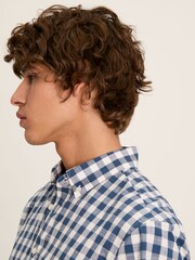 Joules Wilson Blue Gingham Classic Fit Short Sleeve Shirt - Image 2 of 7
