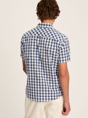 Joules Wilson Blue Gingham Classic Fit Short Sleeve Shirt - Image 3 of 7