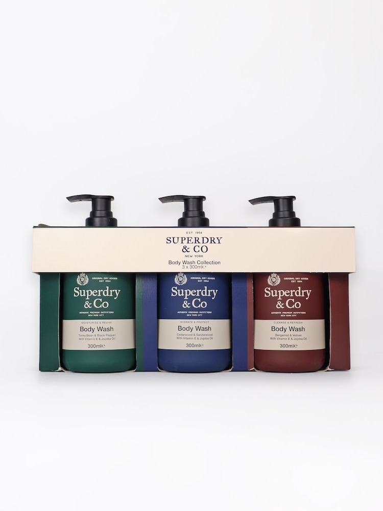 Superdry Body Wash 3 x 300ml Trio Set - Image 1 of 2 Superdry Body Wash 3 x 300ml Trio Set - Image 1 of 2