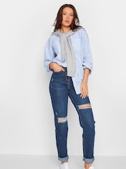 Long Tall Sally Blue UNA Stretch Mom Jeans - Image 1 of 4