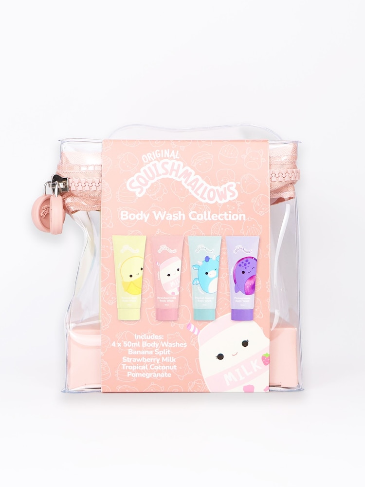 Squishmallows Body Washes 4 x 50ml & Toiletry Bag Gift Set - Image 1 of 3 Squishmallows Body Washes 4 x 50ml & Toiletry Bag Gift Set - Image 1 of 3