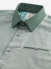 Green Slim Fit Trimmed Formal Short Sleeve Shirt - Image 3 of 4
