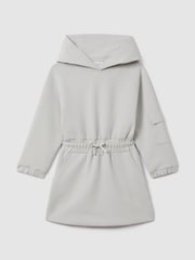 Reiss Grey Rhonda 9-13 yrs Hybrid Jersey Hooded Dress - Image 2 of 4