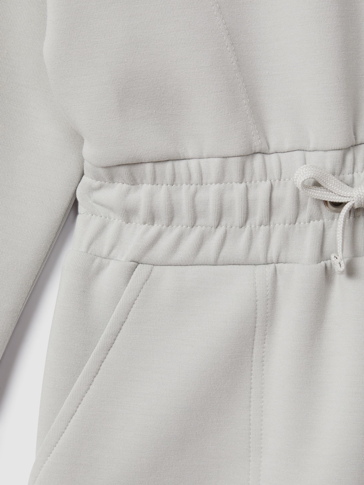 Reiss Grey Rhonda 9-13 yrs Hybrid Jersey Hooded Dress - Image 4 of 4
