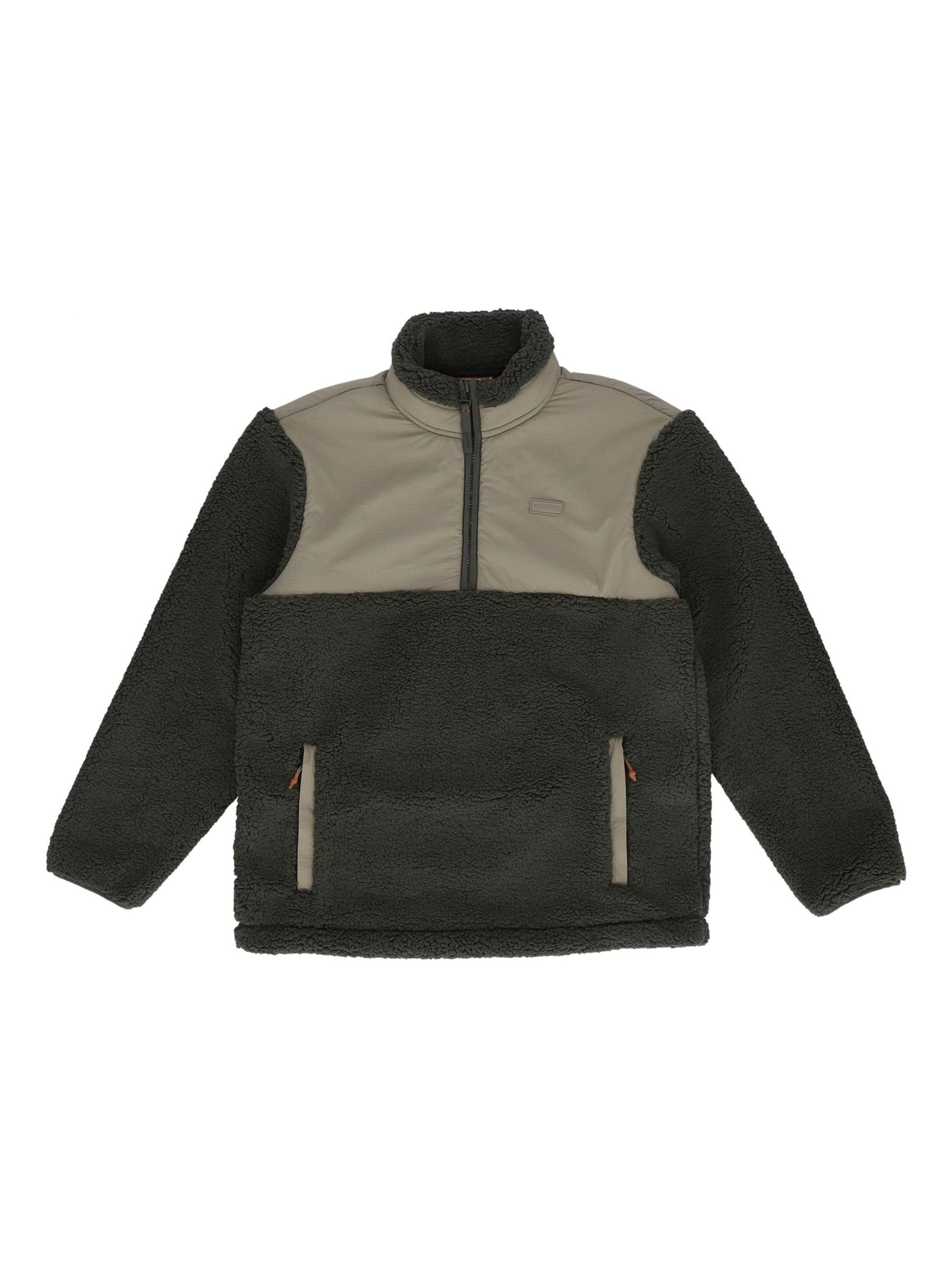 Hunter Men's Green Elets 1/4 Zip Borg Fleece
