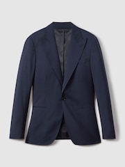 Reiss Navy Destiny Wool Single Breasted Regular Fit Blazer - Image 2 of 7