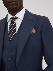Reiss Navy Destiny Wool Single Breasted Regular Fit Blazer - Image 4 of 7