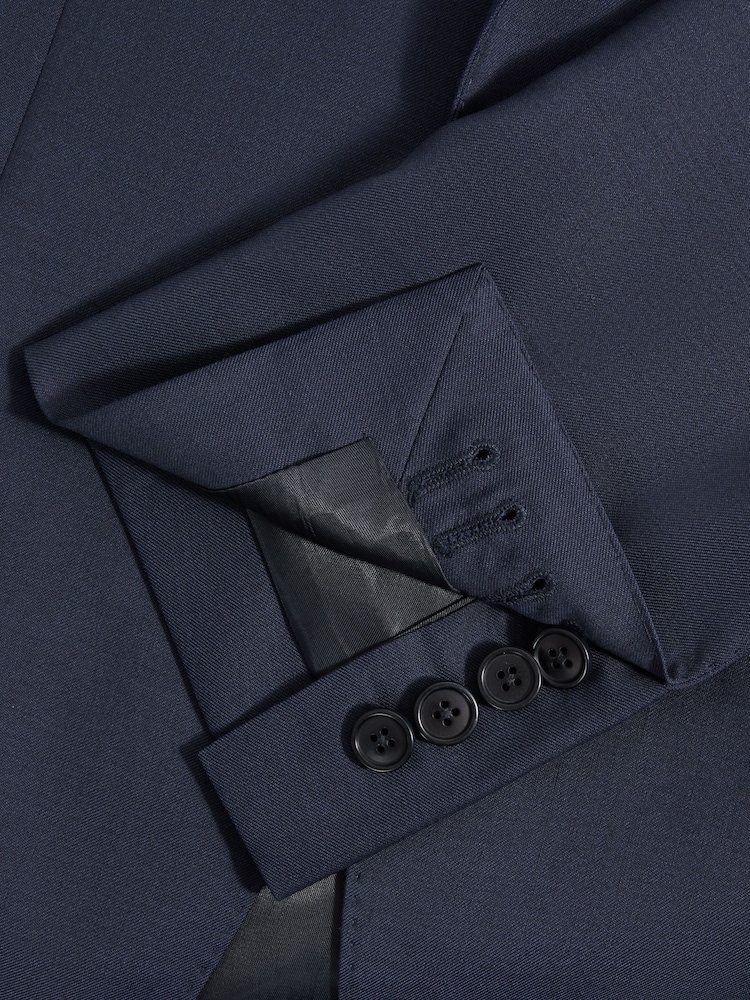 Reiss Navy Destiny Wool Single Breasted Regular Fit Blazer - Image 7 of 7