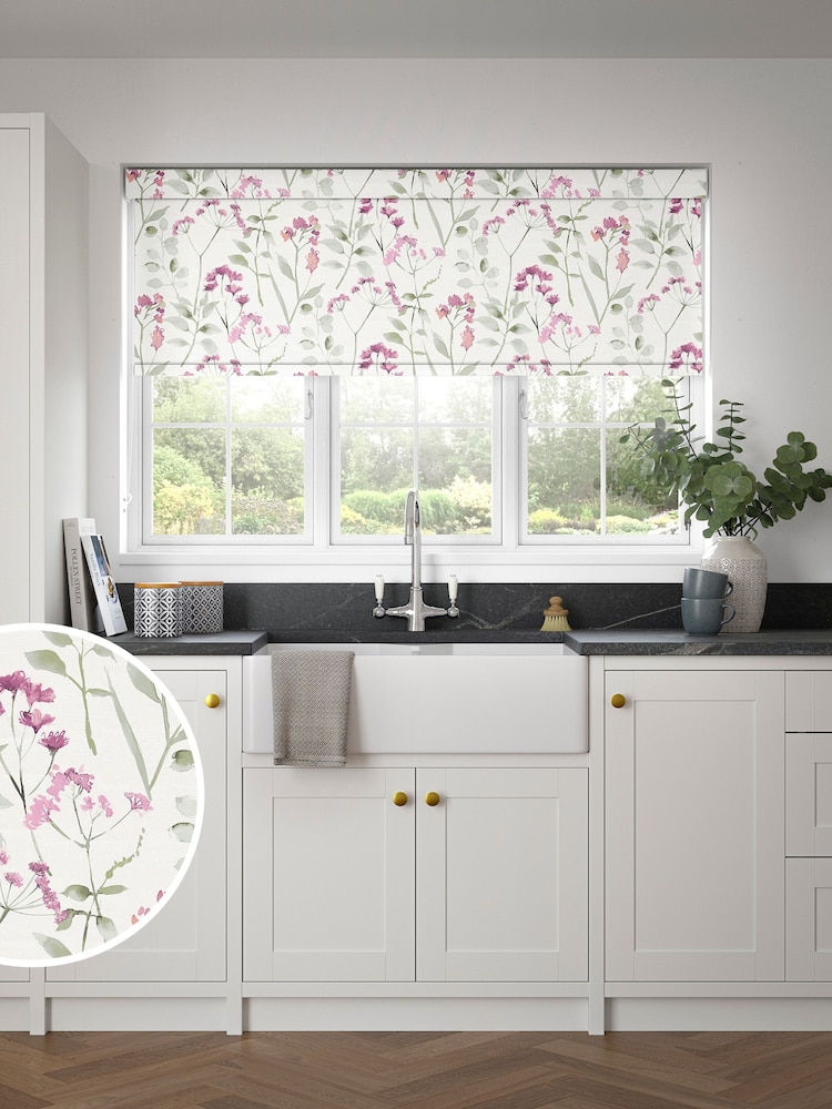Summer Pink Isla Floral Made to Measure Roller Blind - Image 1 of 6