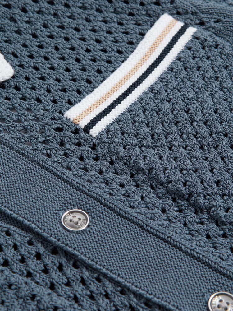 Reiss Airforce Blue Coulson 9-13 yrs Crochet Contrast Trim Shirt - Image 5 of 5 Reiss Airforce Blue Coulson 9-13 yrs Crochet Contrast Trim Shirt - Image 5 of 5