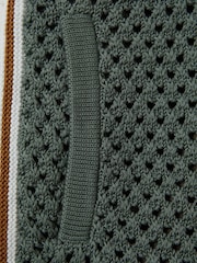 Reiss Dark Sage Green Creek 3-9 yrs Crochet Contrast Trim Elasticated Shorts - Image 5 of 5