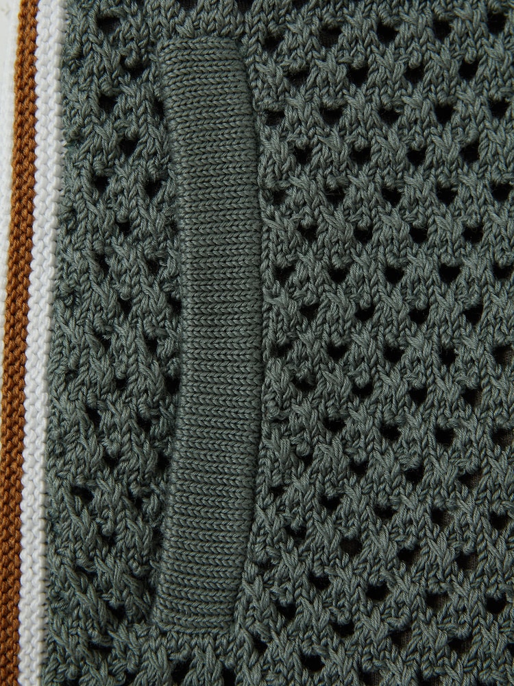 Reiss Dark Sage Green Creek 3-9 yrs Crochet Contrast Trim Elasticated Shorts - Image 5 of 5