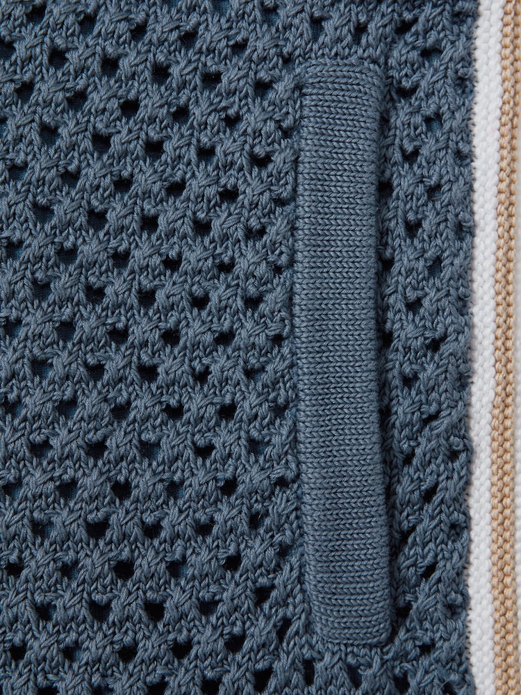 Reiss Airforce Blue Creek 3-9 yrs Crochet Contrast Trim Elasticated Shorts - Image 5 of 5