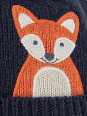 JoJo Maman Bébé Indigo Blue Appliqué Bobble Hat - Image 3 of 3