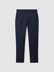 Reiss Navy Destiny Wool Side Adjuster Regular Fit Trousers - Image 2 of 5