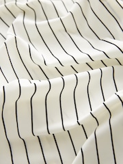 White/Black Stripe Asymmetric Pinstripe Shirt - Image 8 of 9
