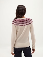 Hobbs White Greta Fairisle Jumper - Image 2 of 5