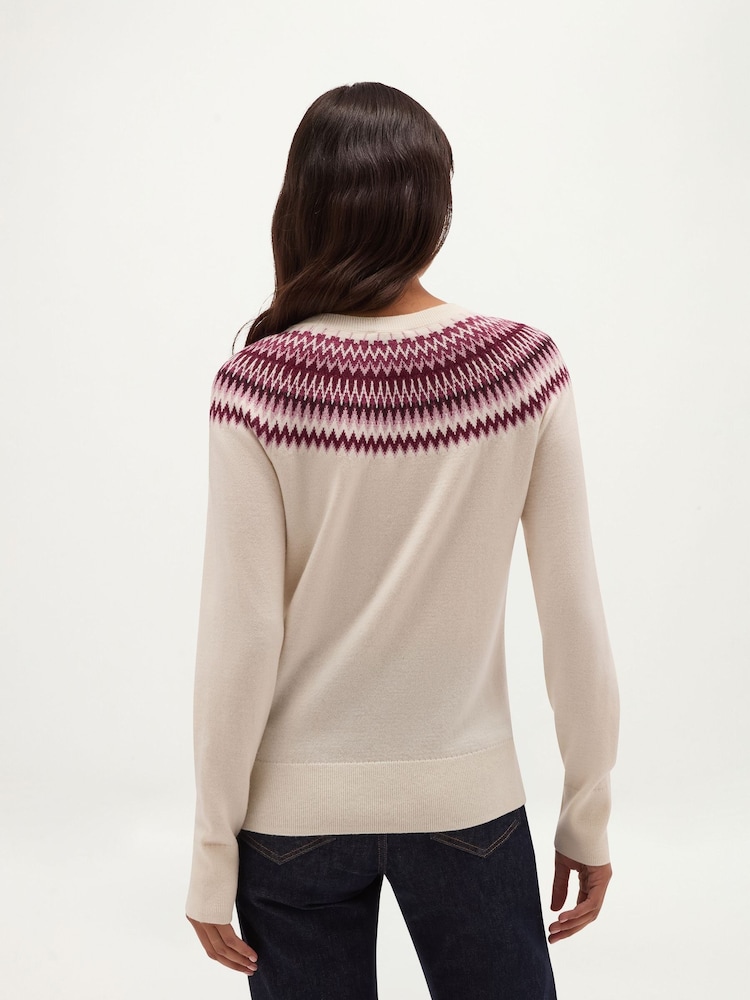 Hobbs White Greta Fairisle Jumper - Image 2 of 5