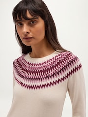 Hobbs White Greta Fairisle Jumper - Image 3 of 5