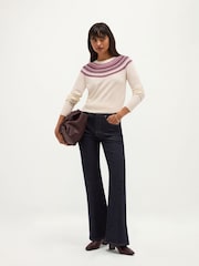 Hobbs White Greta Fairisle Jumper - Image 4 of 5