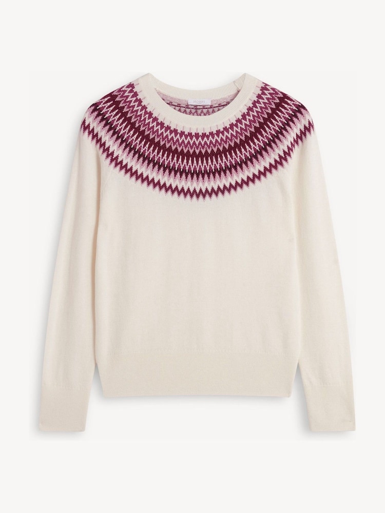 Hobbs White Greta Fairisle Jumper - Image 5 of 5