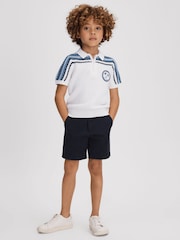 Blanco óptico - Polo con media cremallera de algodón texturizado Stark de Reiss - Imagen 3 de 4