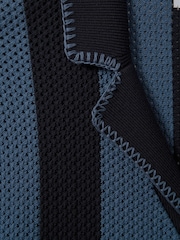 Reiss Navy/Blue Naxos Knitted Cuban Collar Shirt - Image 5 of 5